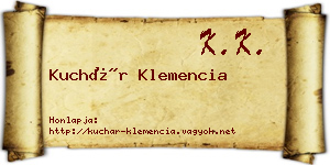 Kuchár Klemencia névjegykártya